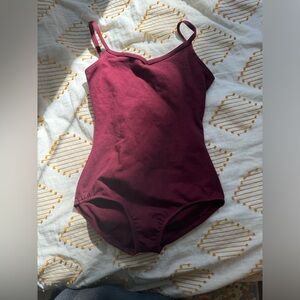 Burgundy Capezio cotton tank leotard